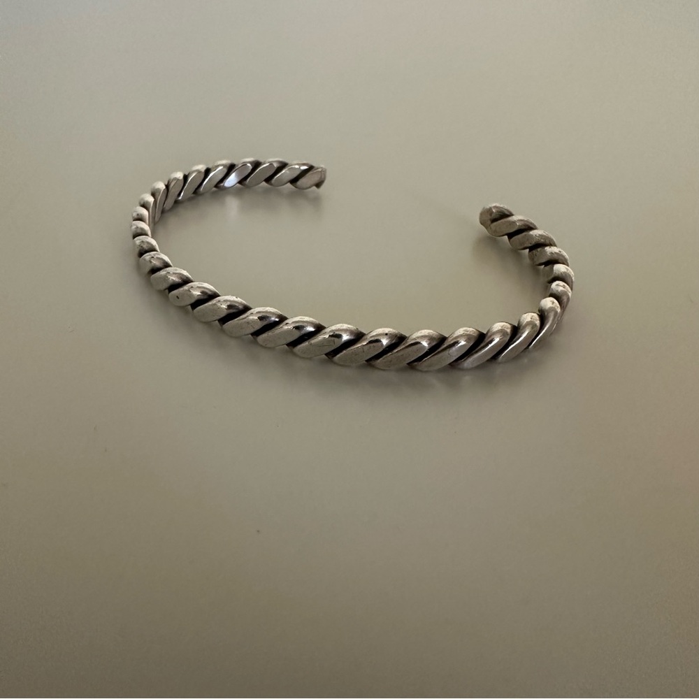 Vintage Sterling Silver Southwestern Style Handmade Cuff Style Bracelet